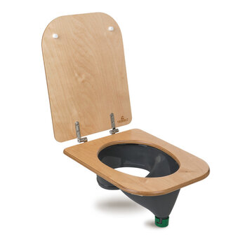 TROBOLO  Separatie wc-inzet grijs + wc-bril hout, incl. adaptersysteem